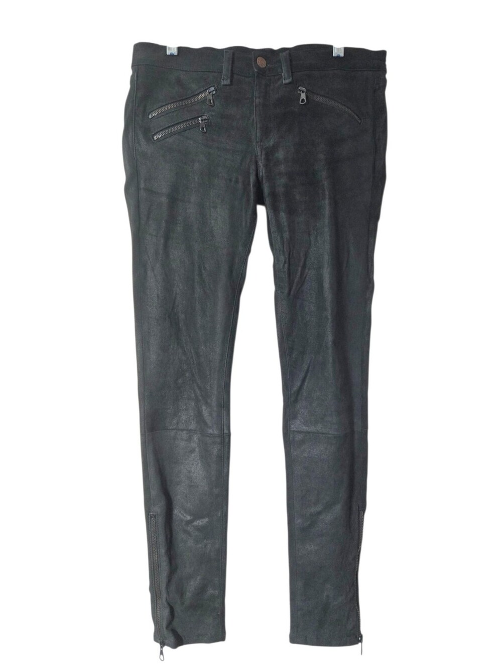 Rag & Bone Lamb Suede Leather Moto Skinny Pant Sz 28 Measures Approx 32"